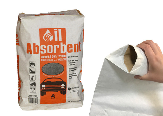 Pochłaniające wycieki płynne, wklejane chemicznie, wielowarstwowe torby papierowe 15 kg 20 kg