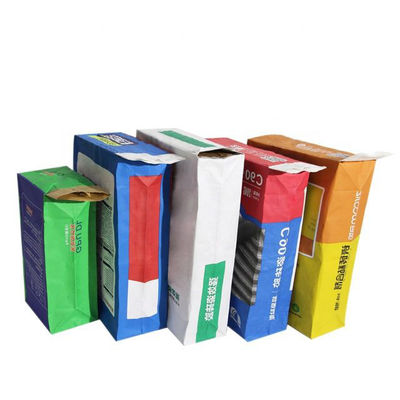 2 warstwy 3 warstwy Kraft Paper Valve Bags With Plastic Inner For Packaging Cement Putty Powder Chemical Hold 20kg 25kg 50kg
