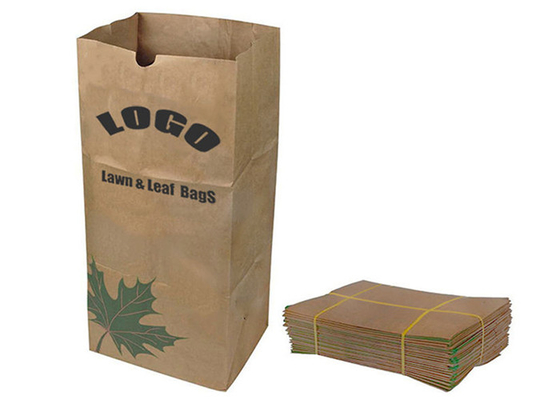 Yard Waste Lawn Leaf Kompostowalna torba papierowa Odporna na wilgoć z niestandardowym logo