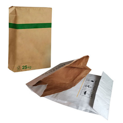 3-warstwowe papierowe worki wielościenne z zaworem spożywczym 25 kg z nadrukiem fleksograficznym