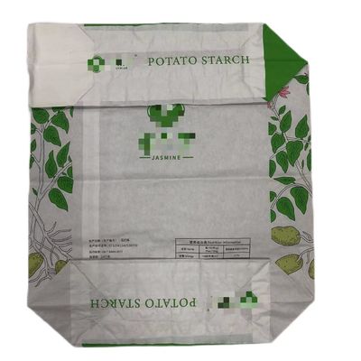 Food Grade  Pasted Valve Sleeve Multiwall Paper Bags with 10kg to 50kg Capacity Custom Logo Printing