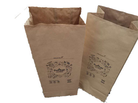 Dwuwarstwowe brązowe torby papierowe Kraft 120g / M2 z węglem drzewnym