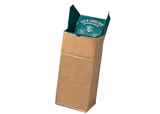 CMYK Color 10kg Wielościenne torby papierowe Kraft Leaf Kraft Lawn Paper Bags