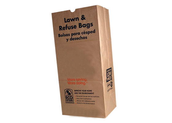 Bardzo duża 70g Stand Up Lawn Paper Bag Wielościenne worki na trawnik i liście