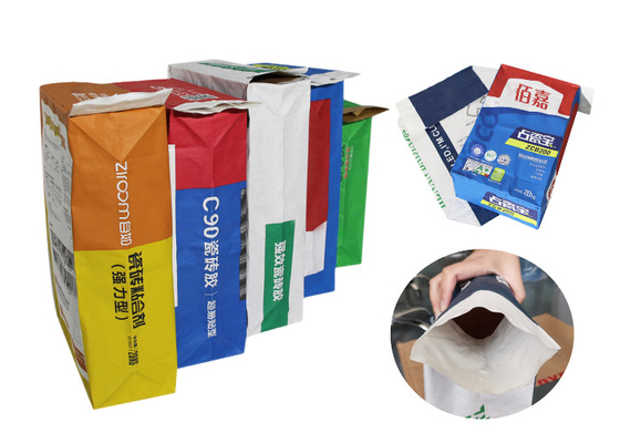 Worki papierowe z papieru pakowego z recyklingu wklejonego worka z opcjonalną folią PE lub wkładką PE