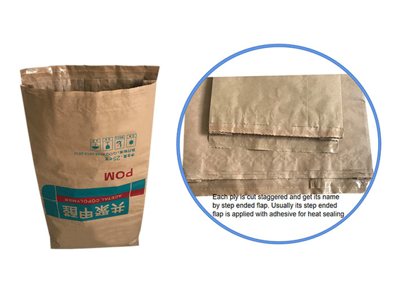 Druk fleksograficzny 25 kg 20 kg Multiwall Kraft Paper Bags Papier do pakowania cukru