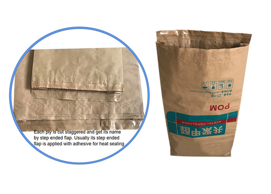 Niestandardowy druk Pinch Bottom Kraft Paper Worek 25 kg worek do pakowania mąki