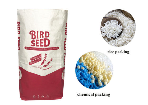 25kgs 50kgs Wklejony zawór Wielościenne torby papierowe Worki do pakowania PE na karmę dla zwierząt