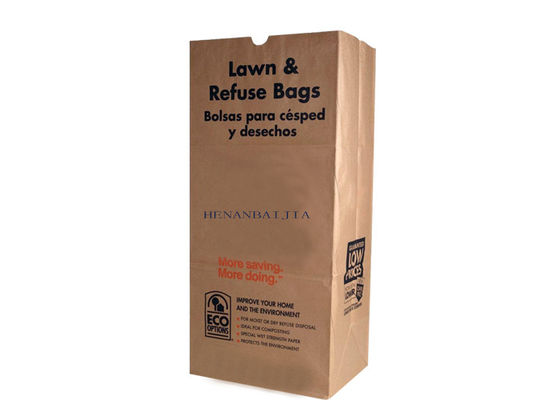 Lawn Refuse Multiwall Kraft Lawn Square Bottom Paper Bag 300mm 400mm 900mm