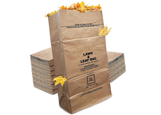 Heavy Duty Kraft Paper Lawn Paper Bags Brown 30 galonów Yard Waste Leaf