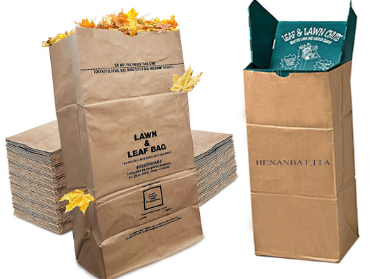 Heavy Duty Kraft Paper Lawn Paper Bags Brown 30 galonów Yard Waste Leaf