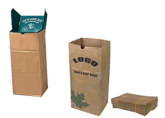 Yard Waste Lawn Leaf Kompostowalna torba papierowa Odporna na wilgoć z niestandardowym logo